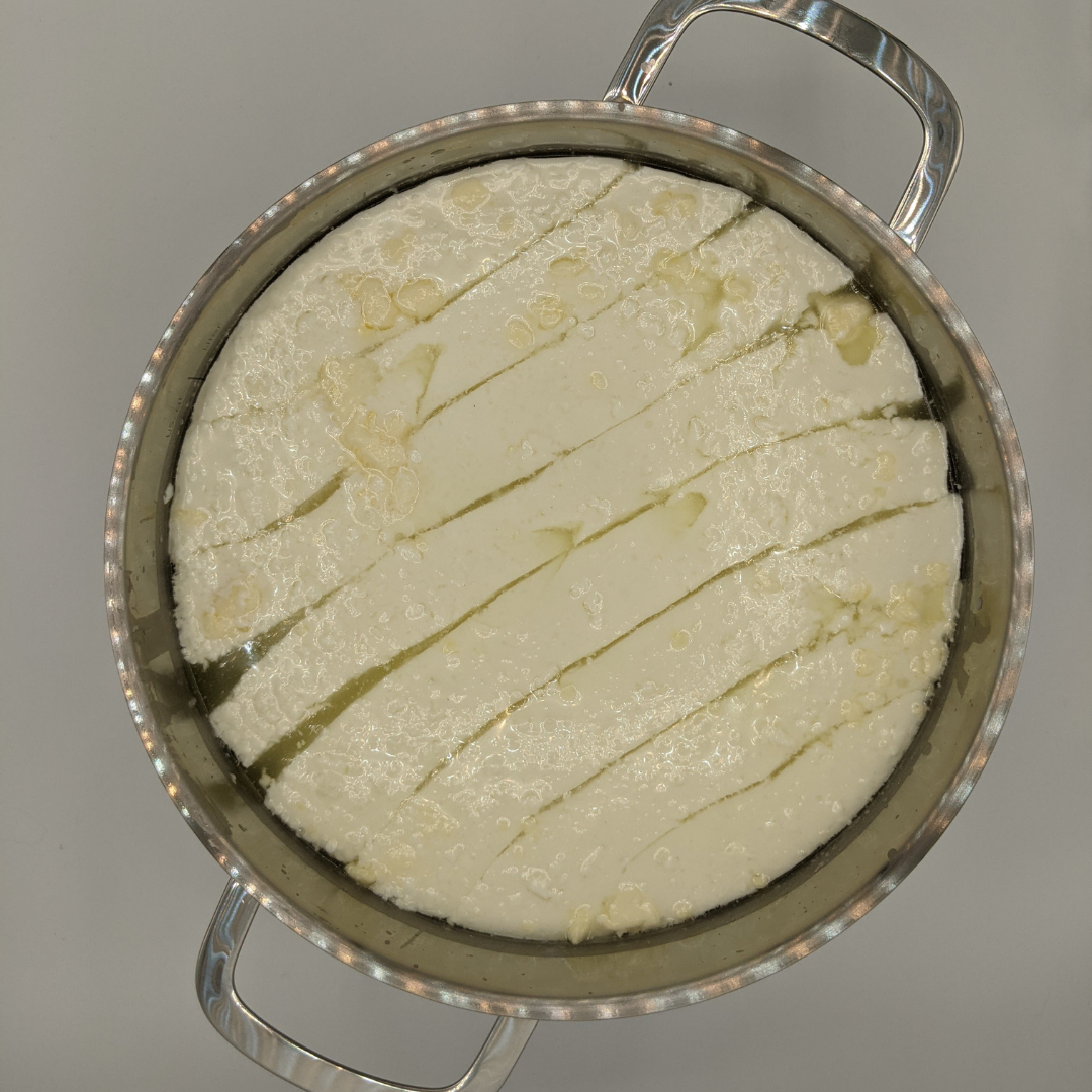 Milk formed into curd